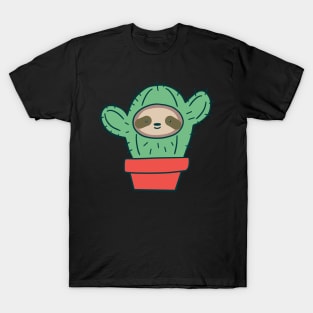 Sloth Face Cactus T-Shirt